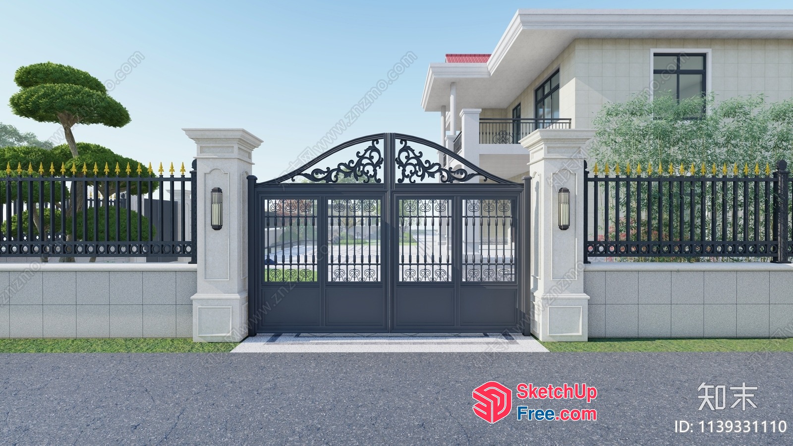 Ornate Iron Gate Entrance 3D SketchUp File