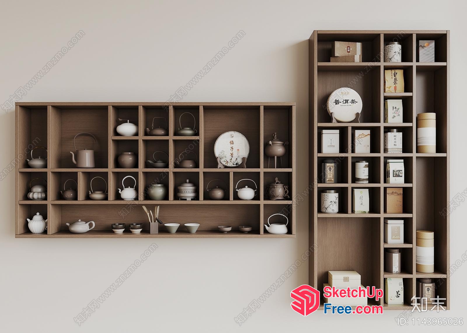Asian-Inspired Tea Accessories And Decor 3D SketchUp File