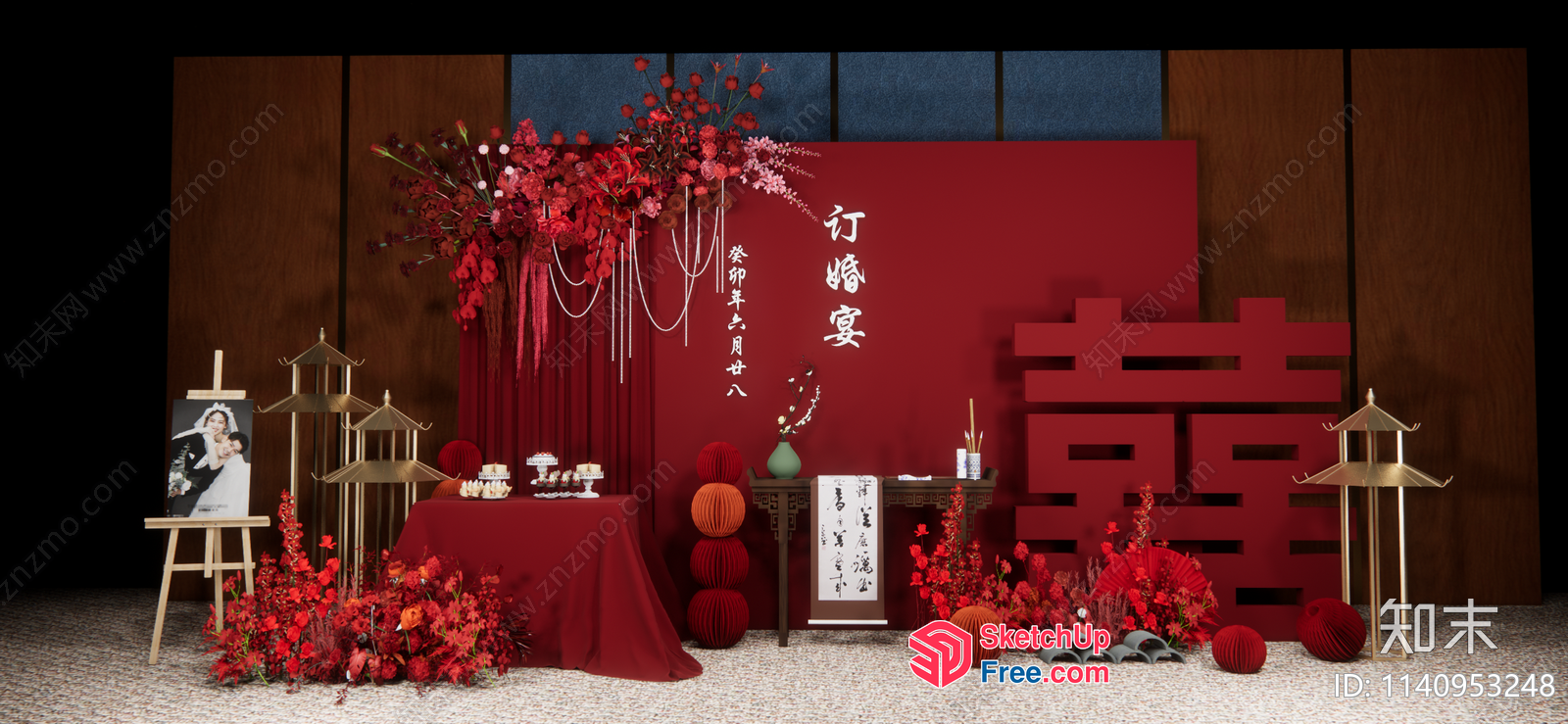 Traditional Asian-Inspired Interior Design 3D SketchUp File