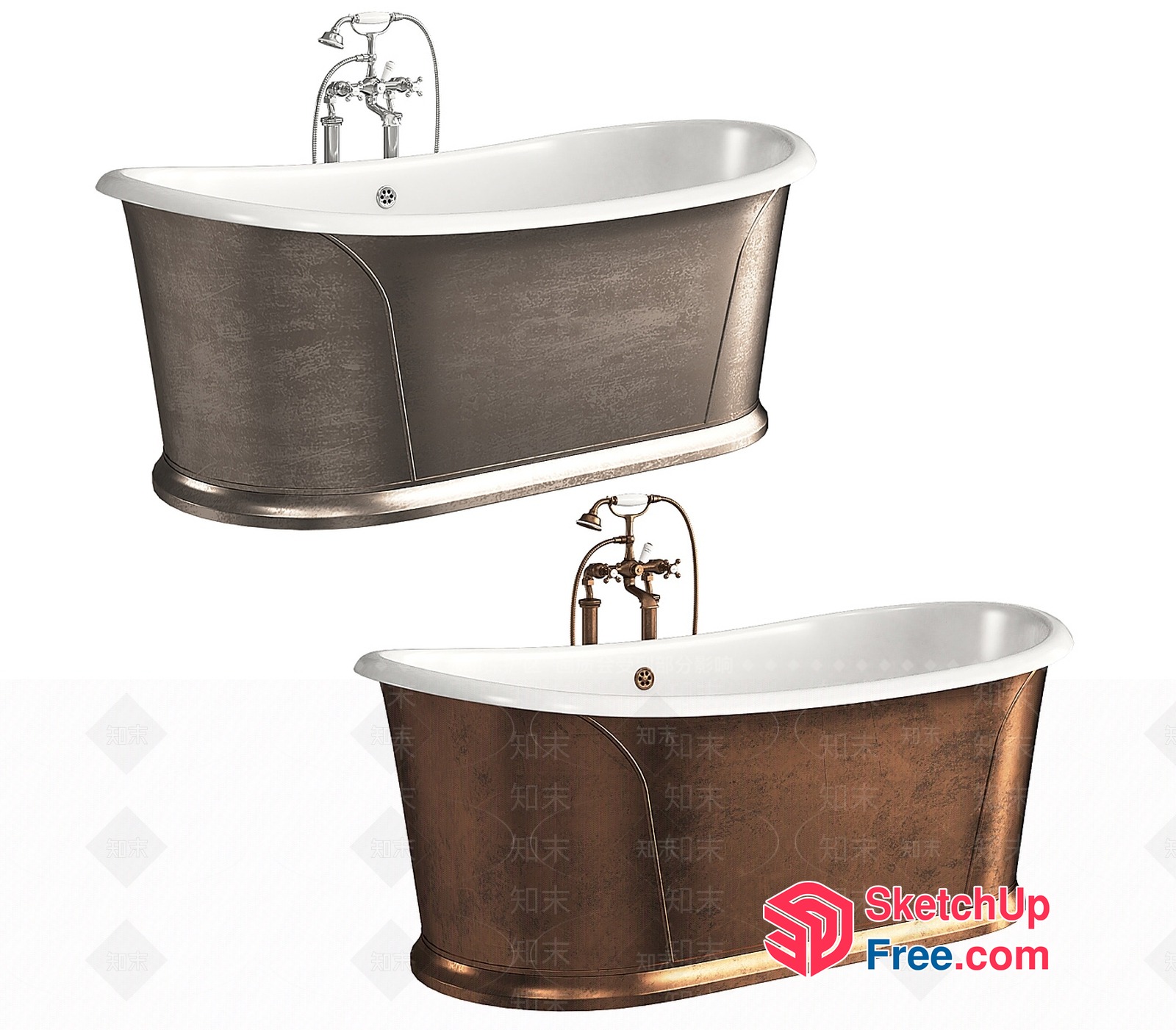 Classic Victorian-Style Bathtub With Elegant Faucet 3D SketchUp File