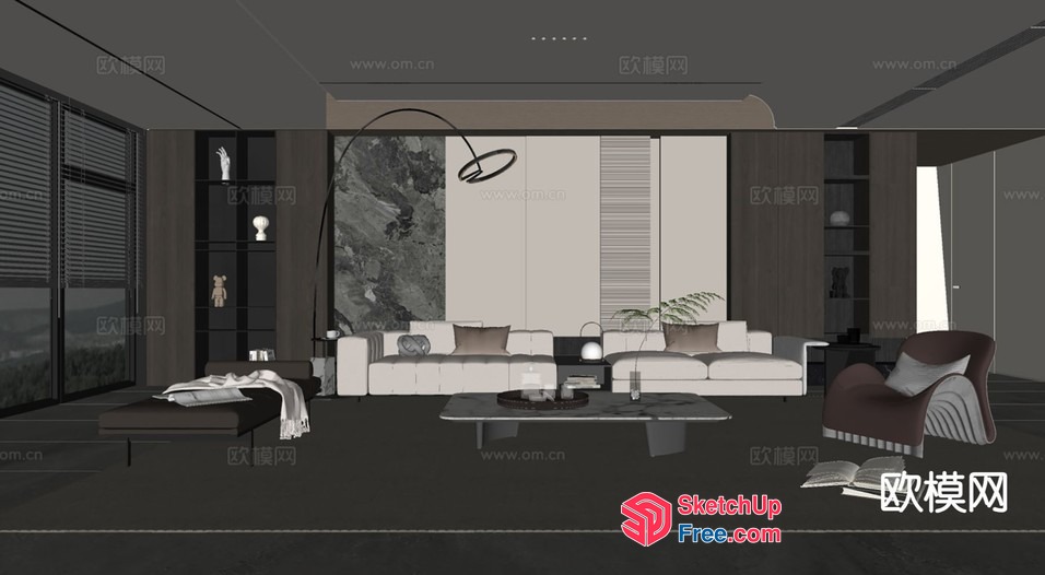 Modern Living Room Interior With Sleek Furniture And Minimalist Decor 3D SketchUp File