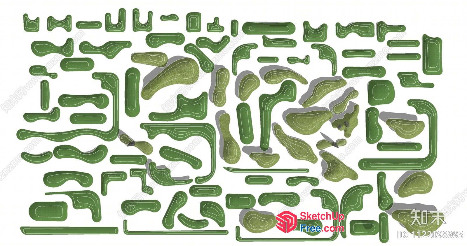 Golf Course Layout Elements 3D SketchUp File