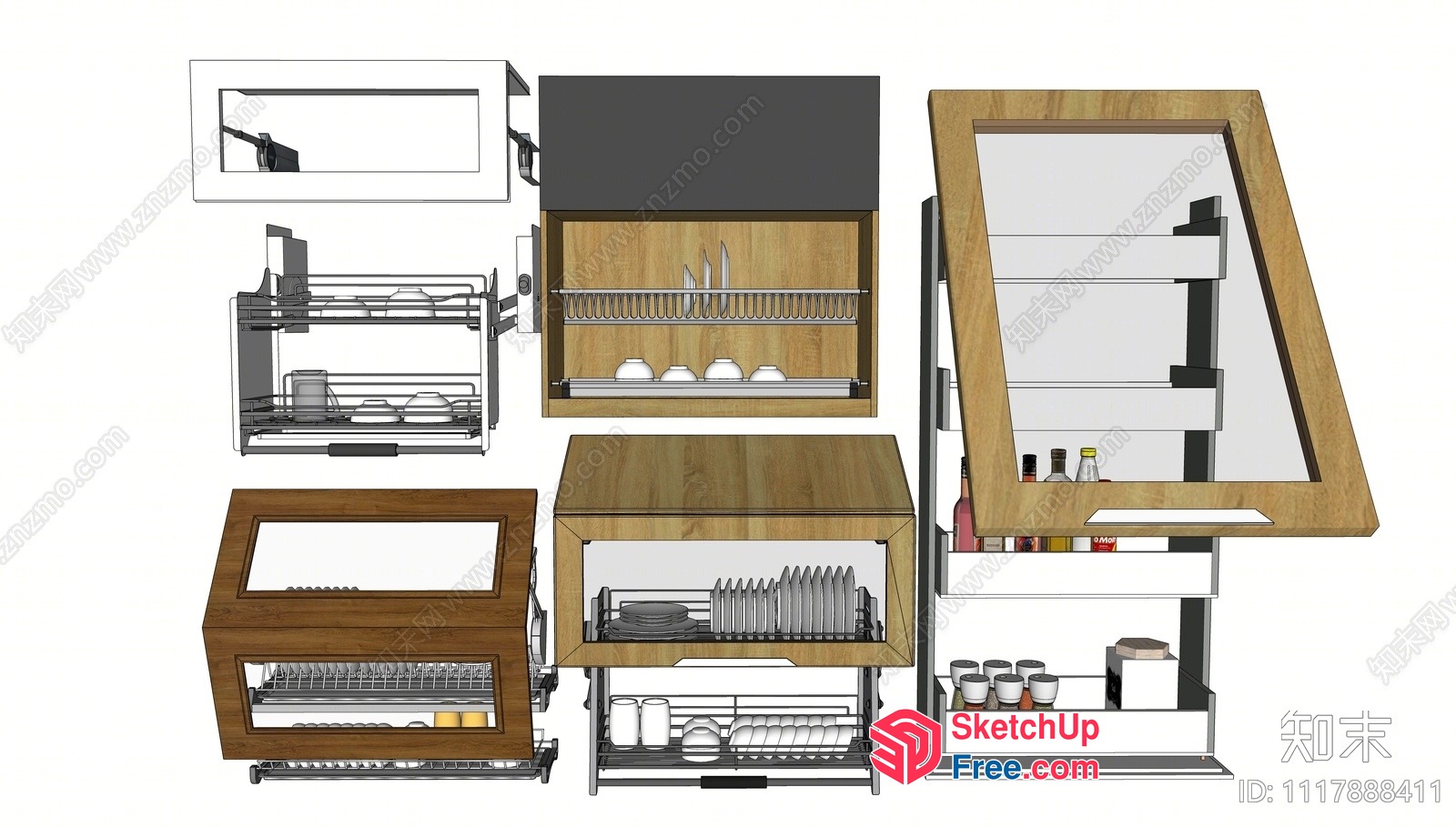 Kitchen Interior And Decorative Shelving Units 3D SketchUp File