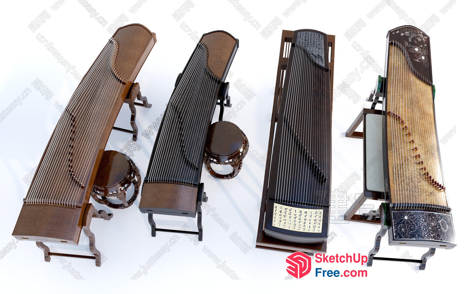 Traditional Musical Instruments Collection 3D SketchUp File