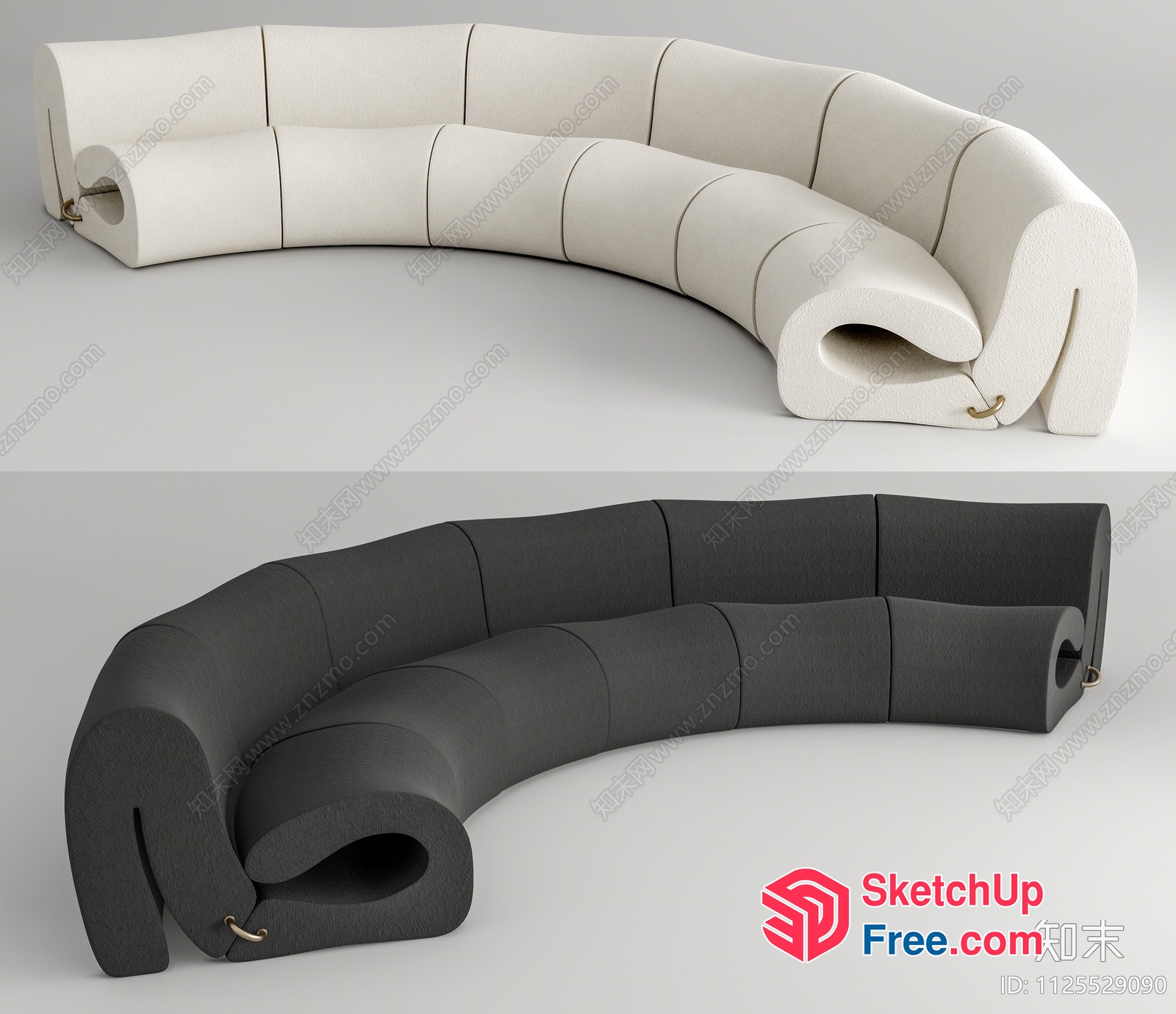 Curved Sofa Design For Modern Living Spaces 3D SketchUp File