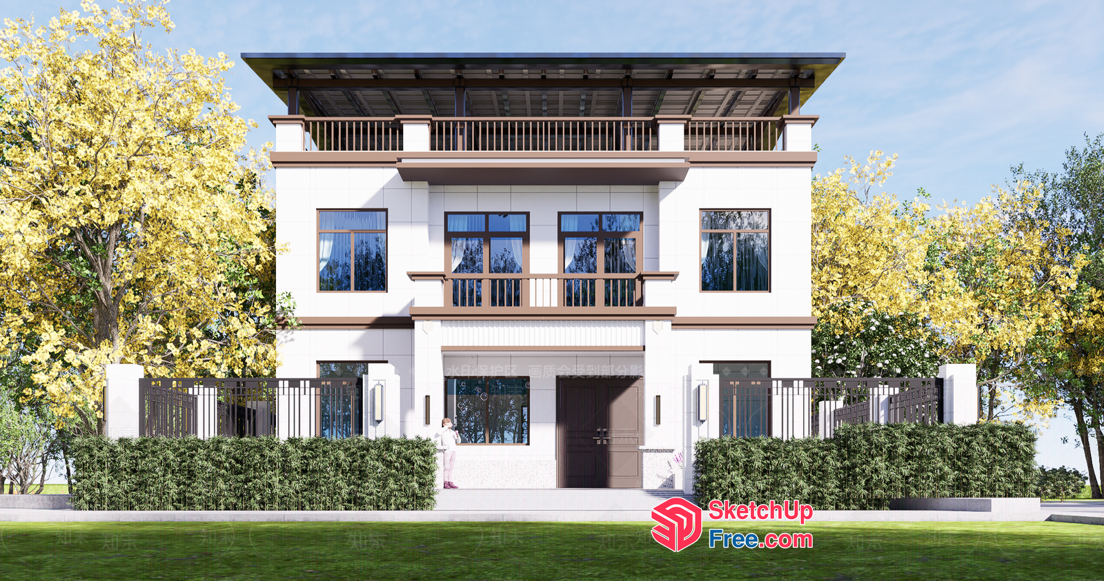 Classic European Style Villa Exterior 3D SketchUp File