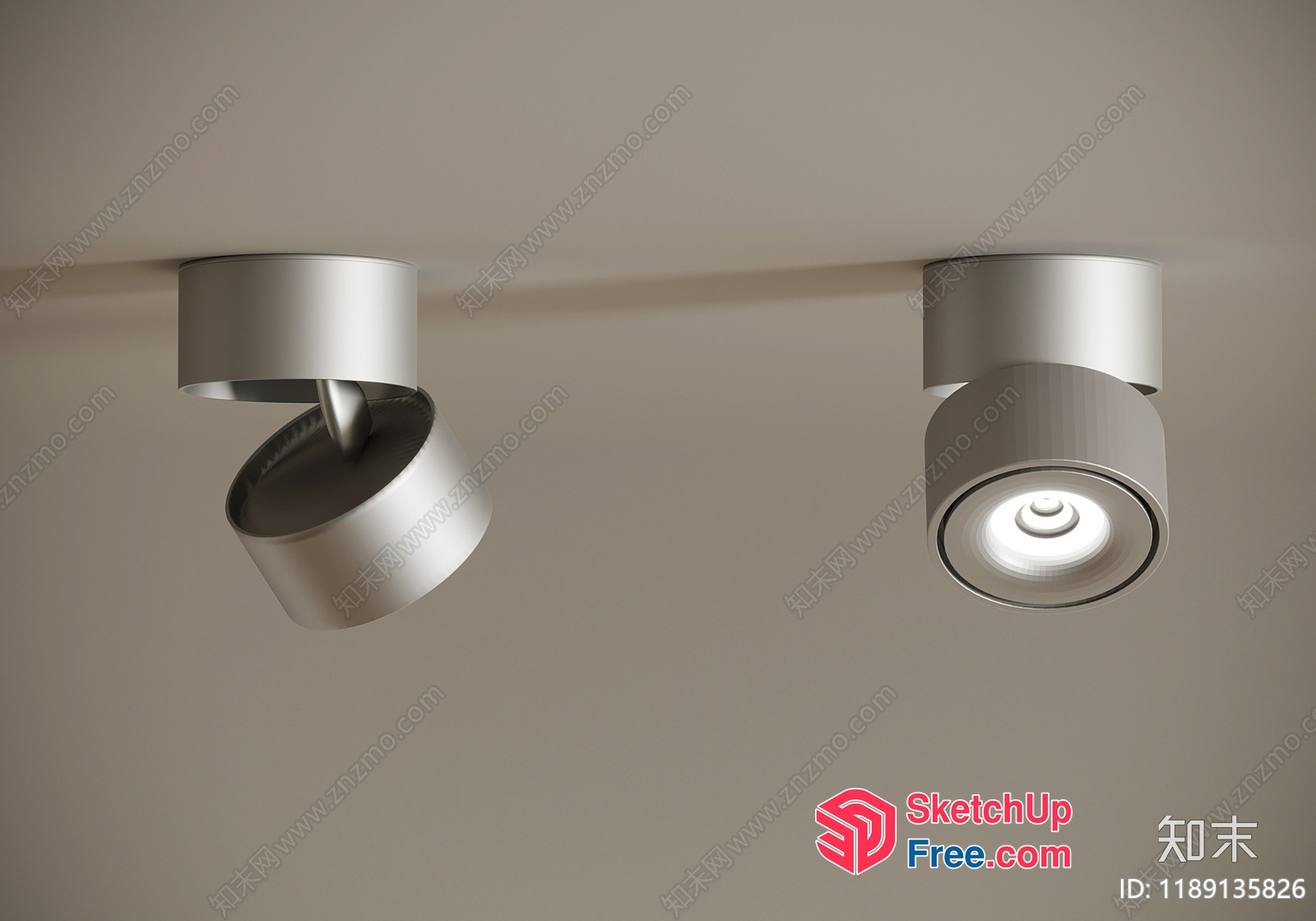 Modern Silver Ceiling Lights 3D SketchUp File