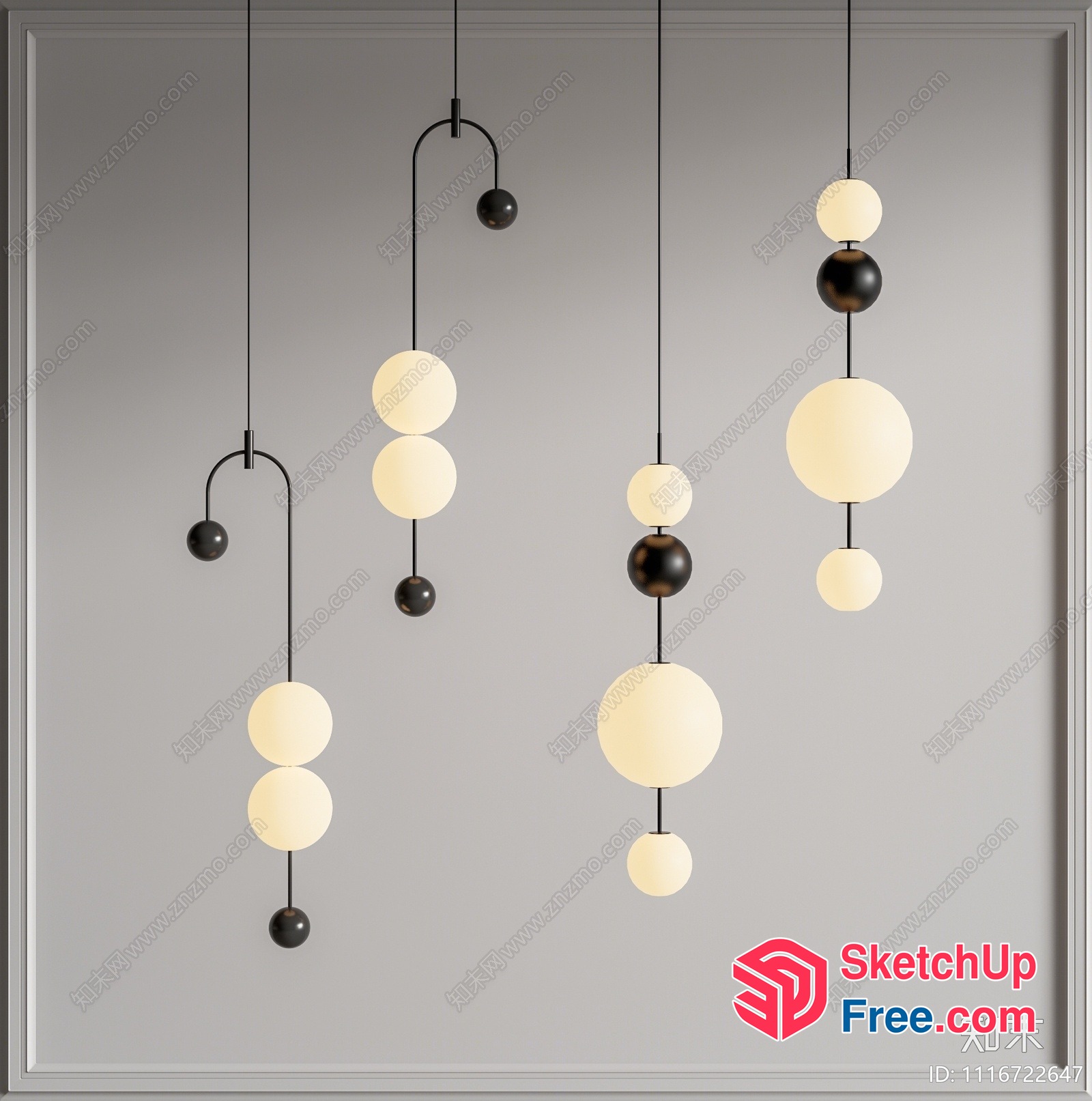 Elegant Modern Ceiling Lighting Fixtures 3D SketchUp File
