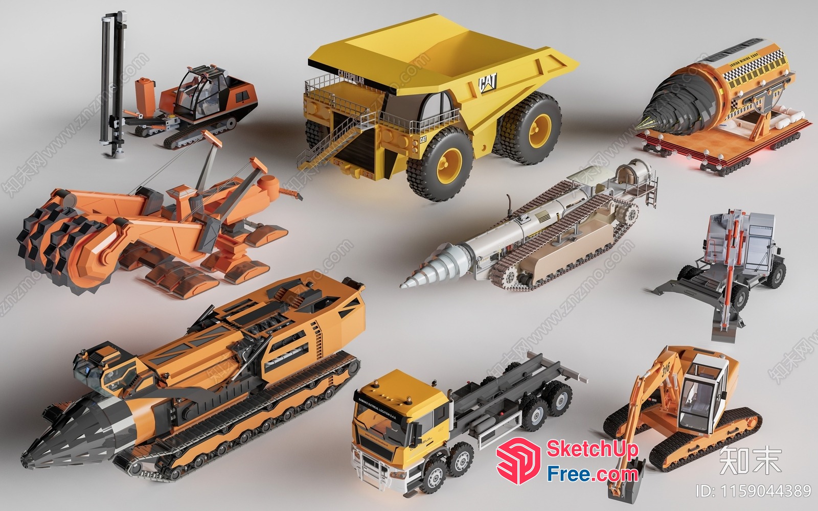 Industrial Construction Vehicles Collection 3D SketchUp File