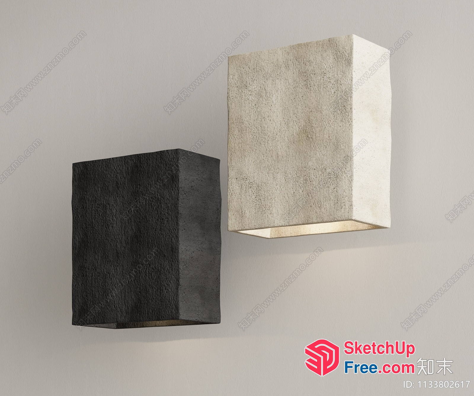 Two Wall Lights, Light Grey And Dark Grey 3D SketchUp File