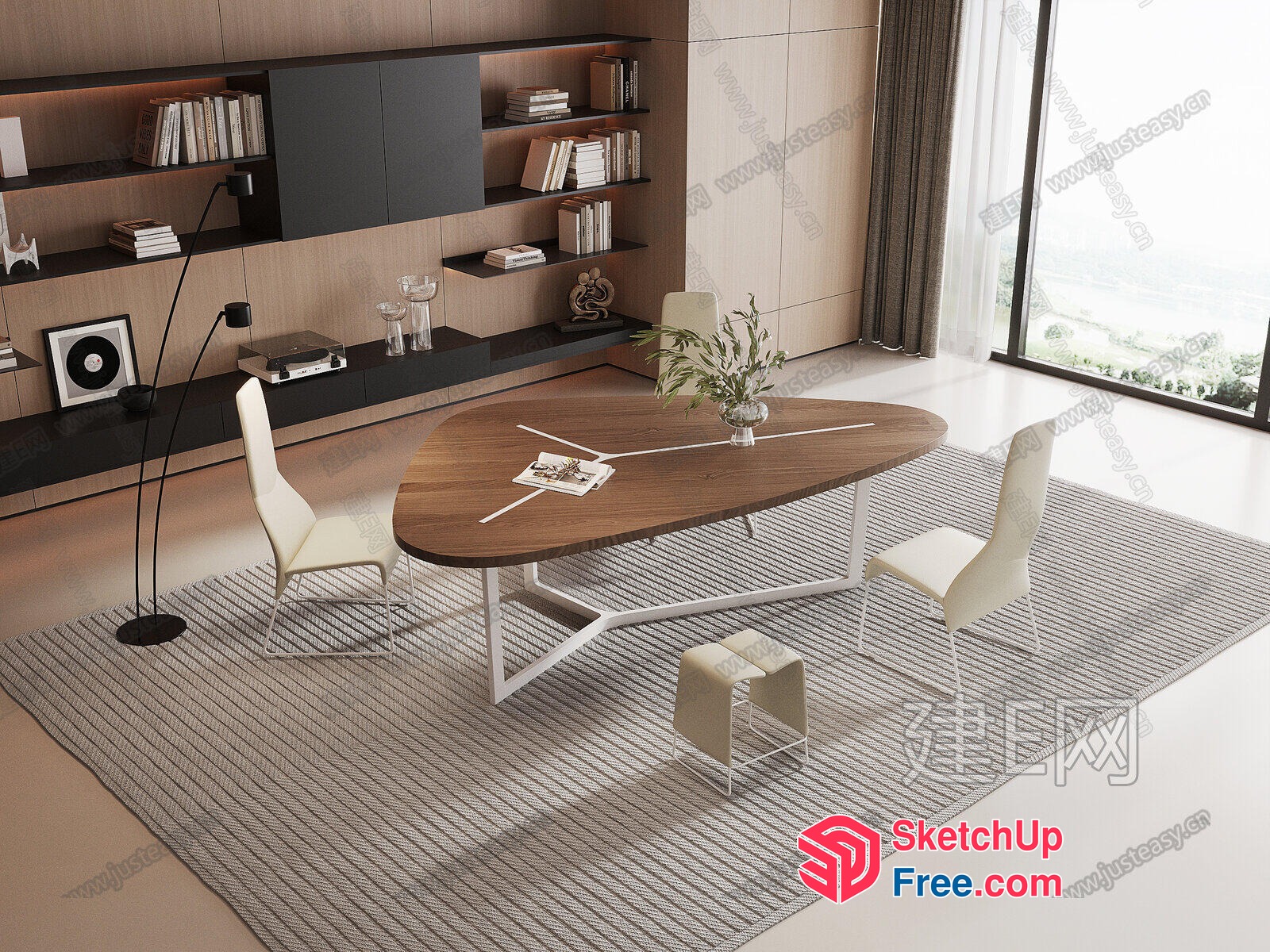 Modern Minimalist Living Room With Sleek Furniture 3D SketchUp File