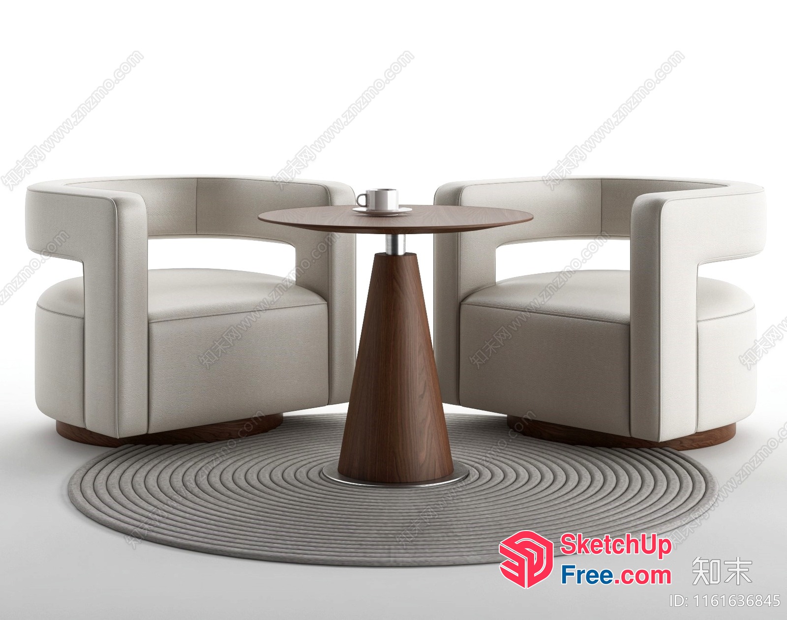 Modern Minimalist Living Room Furniture Set 3D SketchUp File