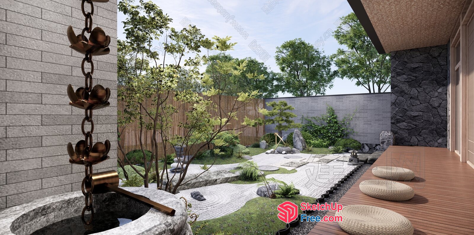 Serene Japanese-Inspired Garden Oasis 3D SketchUp File
