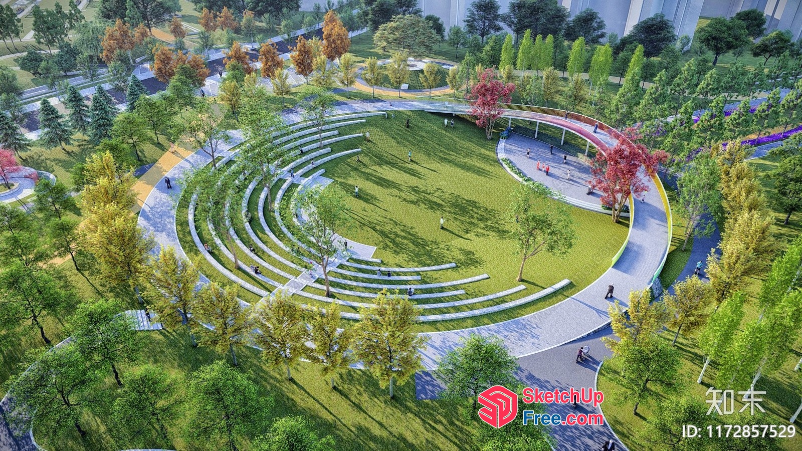 Serene Outdoor Amphitheater With Staircase 3D SketchUp File
