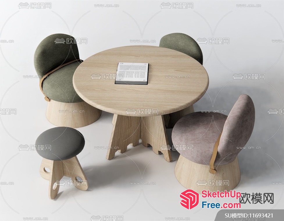 Modern Minimalist Dining Room Furniture 3D SketchUp File
