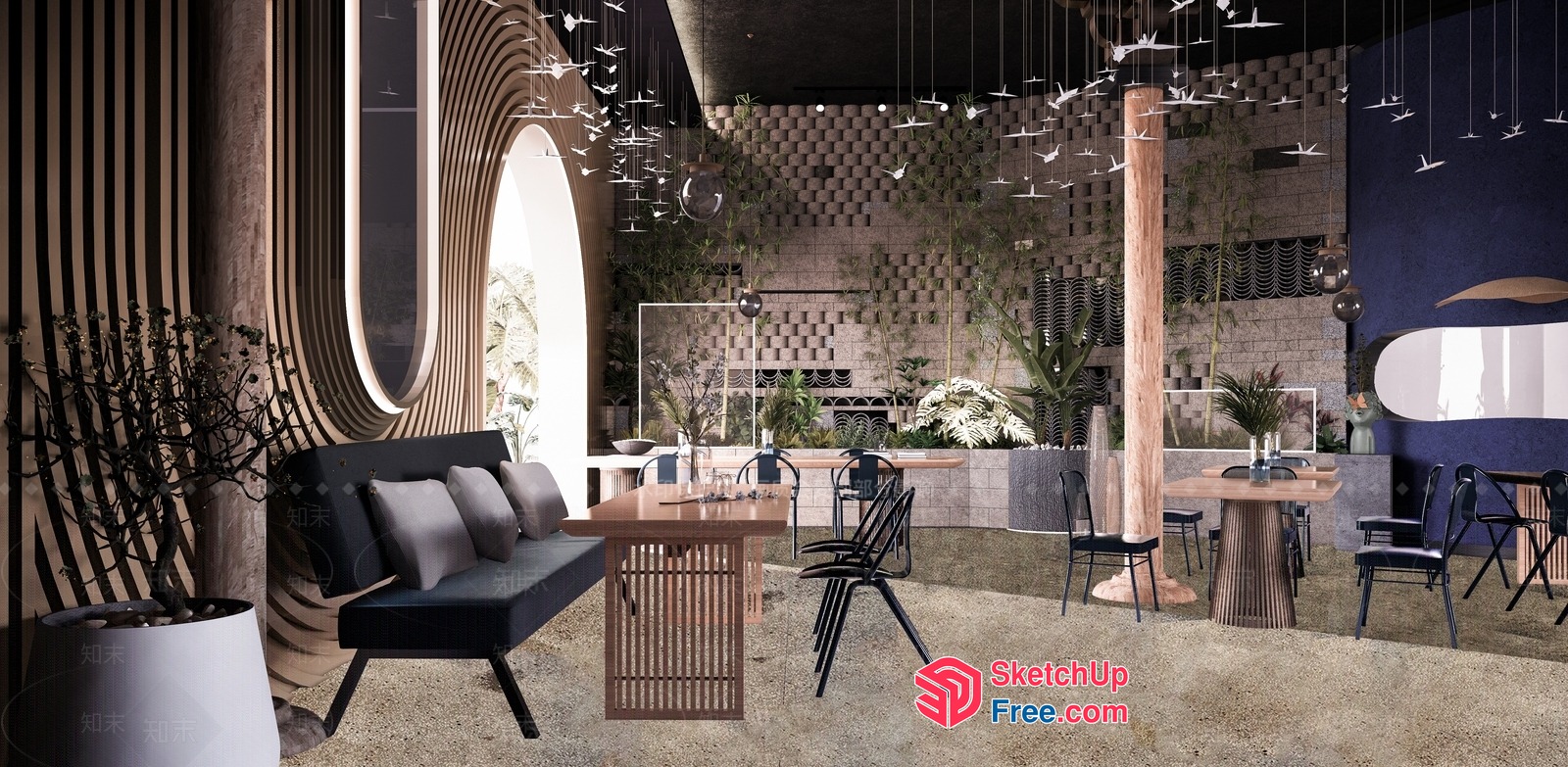 Modern Interior Design With A Blend Of Natural Elements 3D SketchUp File