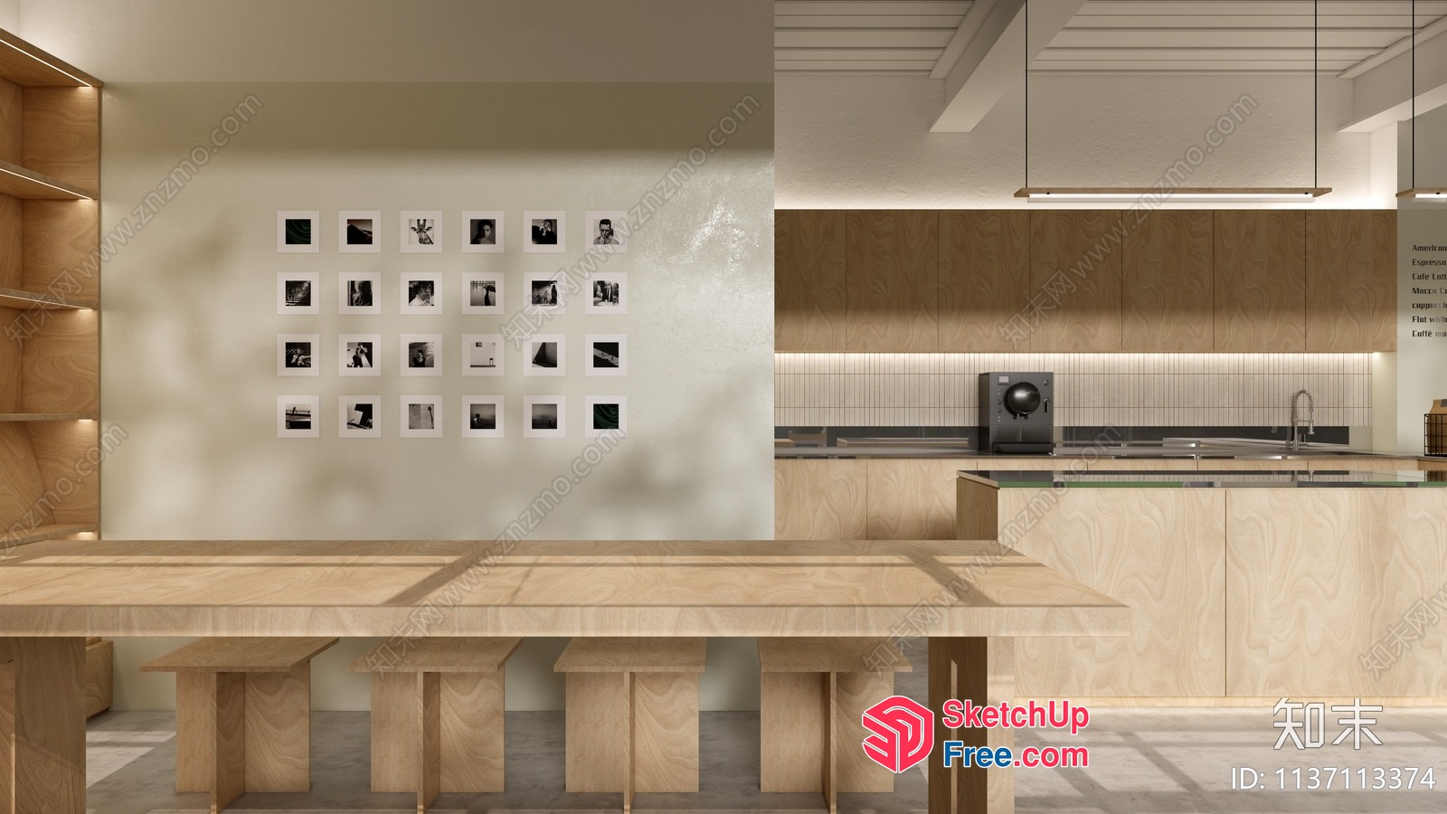 Minimalist Japanese-Style Dining Room 3D SketchUp File