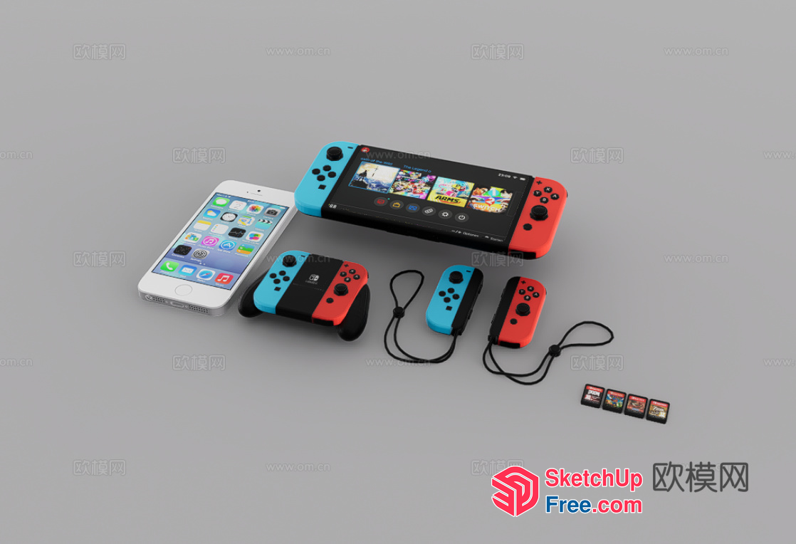 Nintendo Switch Gaming Console And Accessories 3D SketchUp File