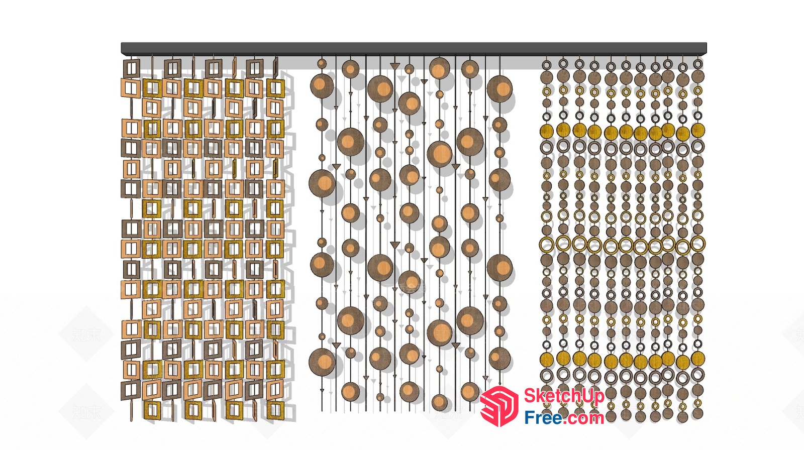 Decorative Curtain Wall With Geometric Patterns 3D SketchUp File