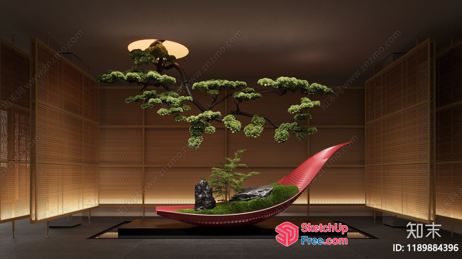 Japanese-Style Living Room With Minimalist Decor 3D SketchUp File