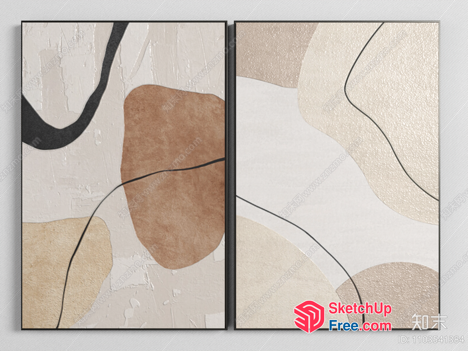 Elegant Abstract Artwork Set 3D SketchUp File