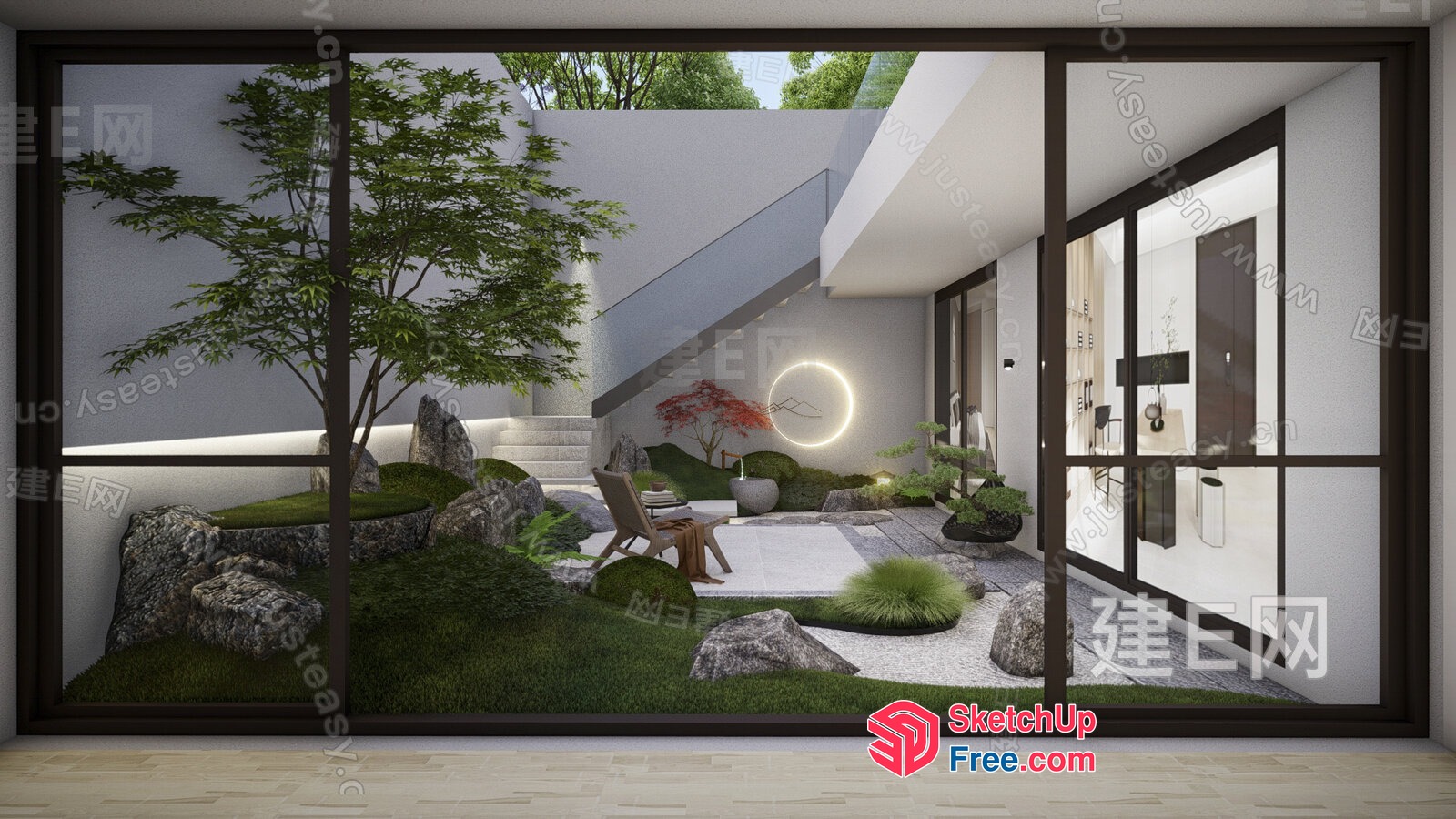 Minimalist Japanese Style Modern Villa Exterior 3D SketchUp File