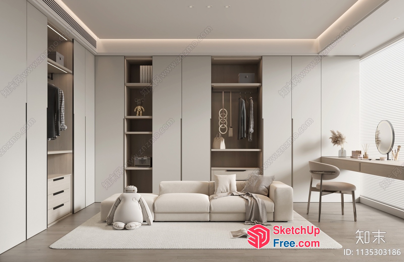 Modern Minimalist Living Room With Sleek Furniture And Neutral Colors 3D SketchUp File