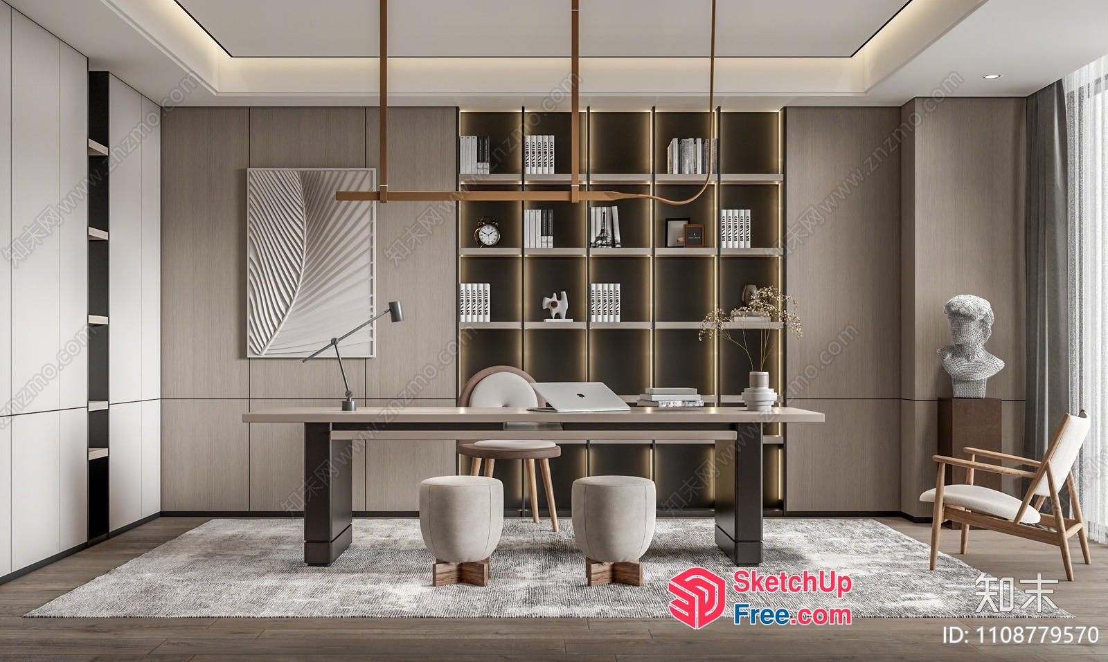 Modern Minimalist Office Interior 3D SketchUp File