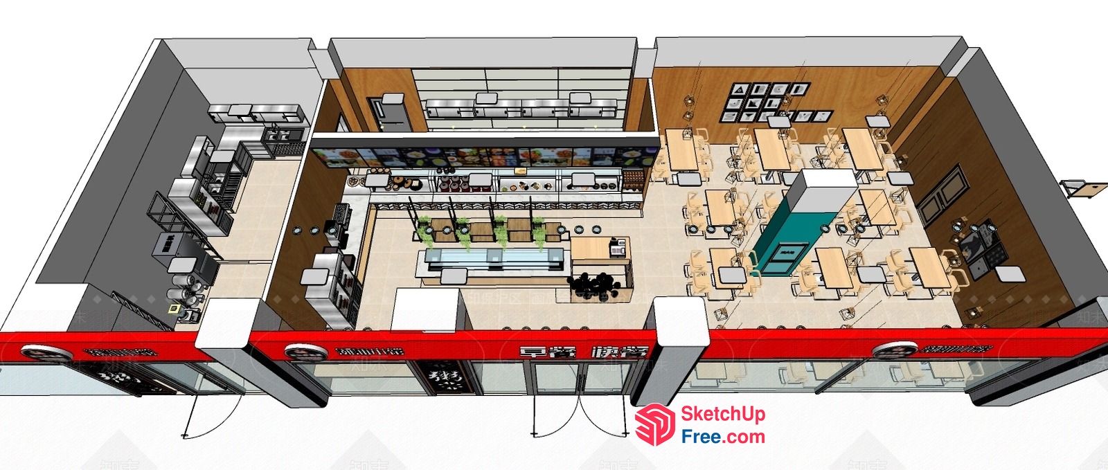 Modern Commercial Space 3D SketchUp File