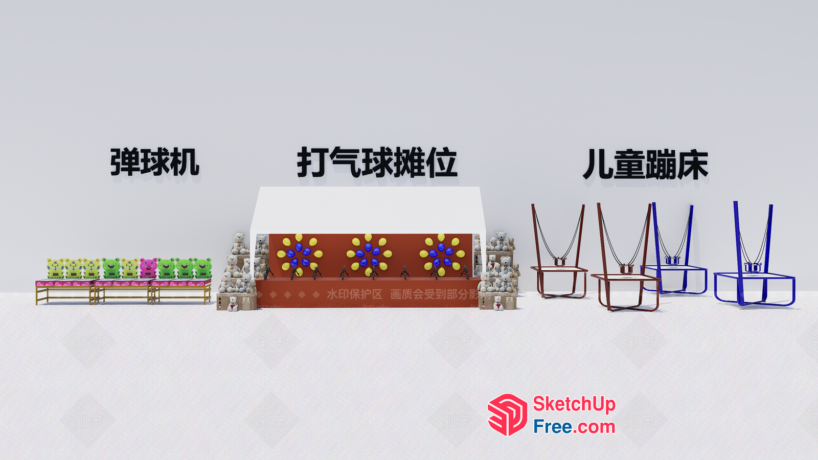 Colorful Furniture Set With Various Decorative Elements 3D SketchUp File