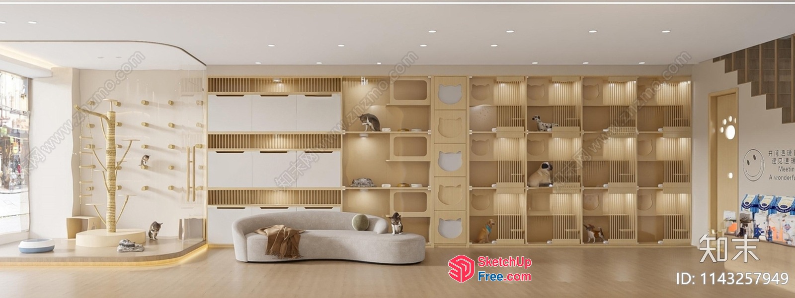 Modern Japanese-Inspired Living Room With Elegant Furniture 3D SketchUp File