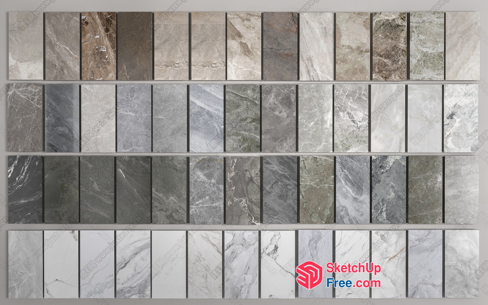 Marble Patterned Tiles 3D SketchUp File