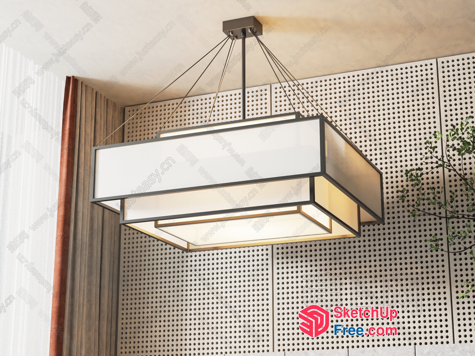 Modern Hanging Light Fixture 3D SketchUp File