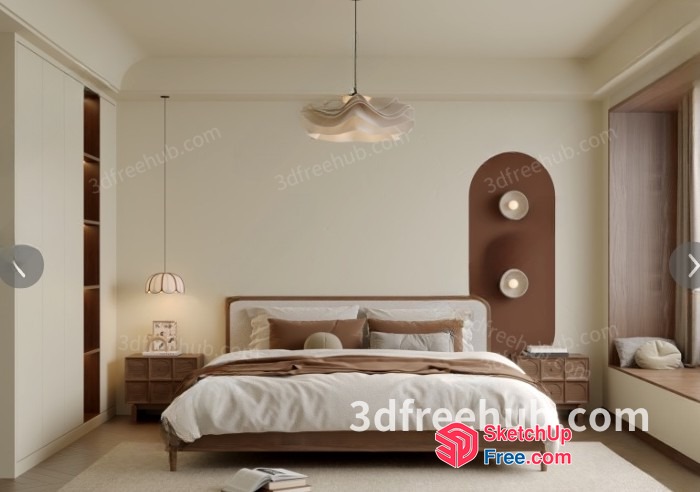 Minimalist Style Bedroom Interior 3D SketchUp File