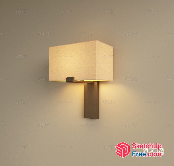 Modern Minimalist Wall Lamp With Square Shade 3D SketchUp File