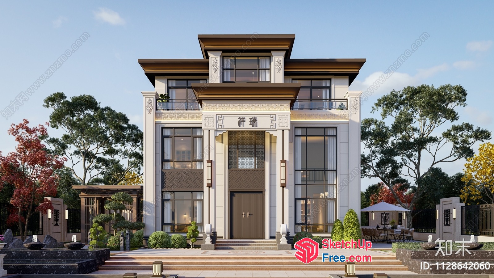 Asian-Inspired Luxury Villa 3D SketchUp File