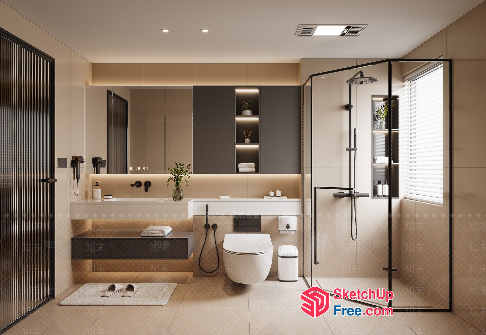 Modern Bathroom Interior Design 3D SketchUp File