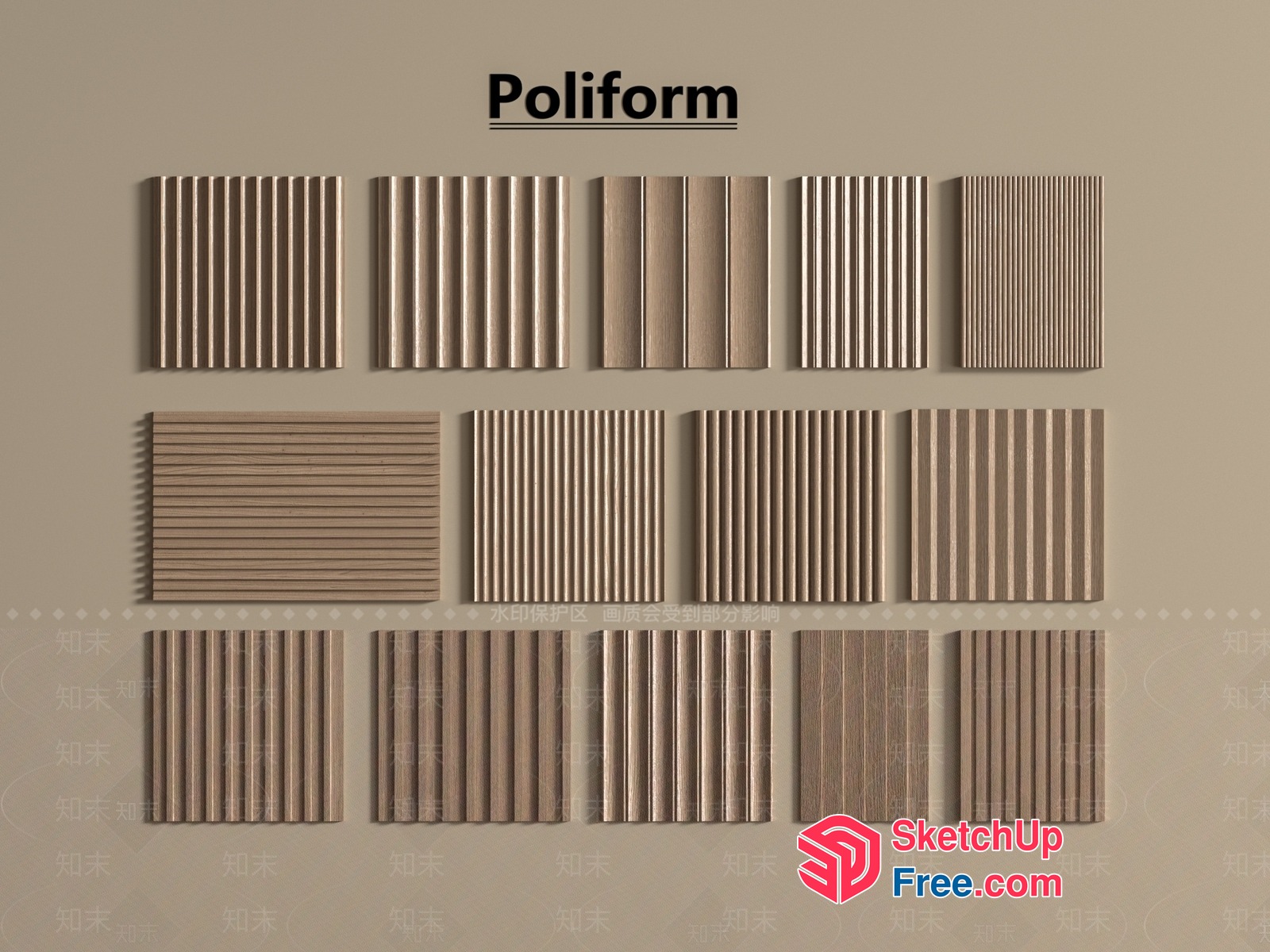 Poliform Decorative Wall Panels 3D SketchUp File