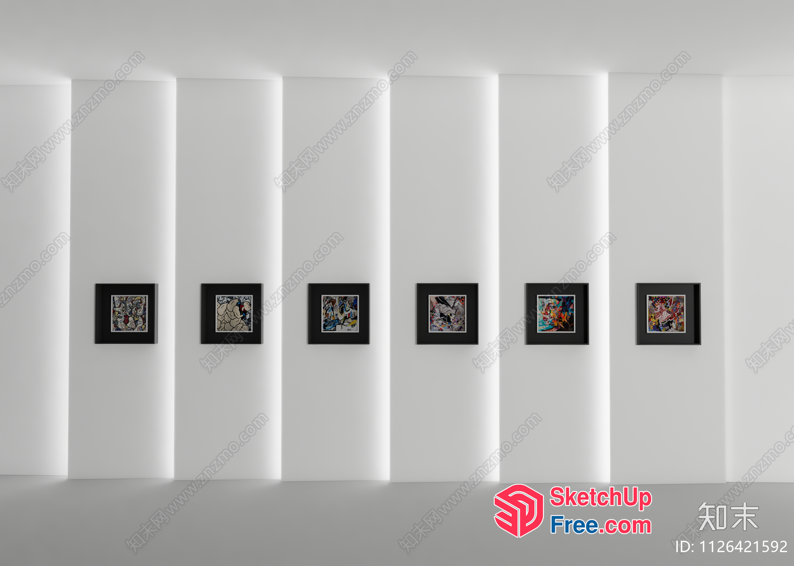 Modern Minimalist Art Gallery Interior 3D SketchUp File
