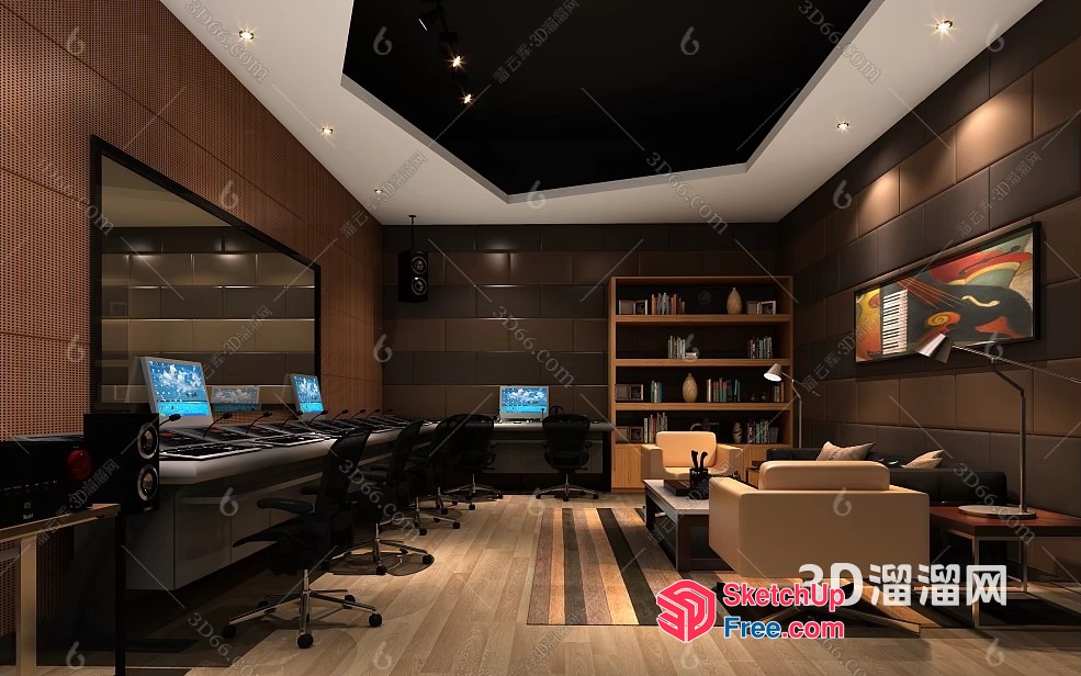 Luxurious Modern Office Interior 3D SketchUp File