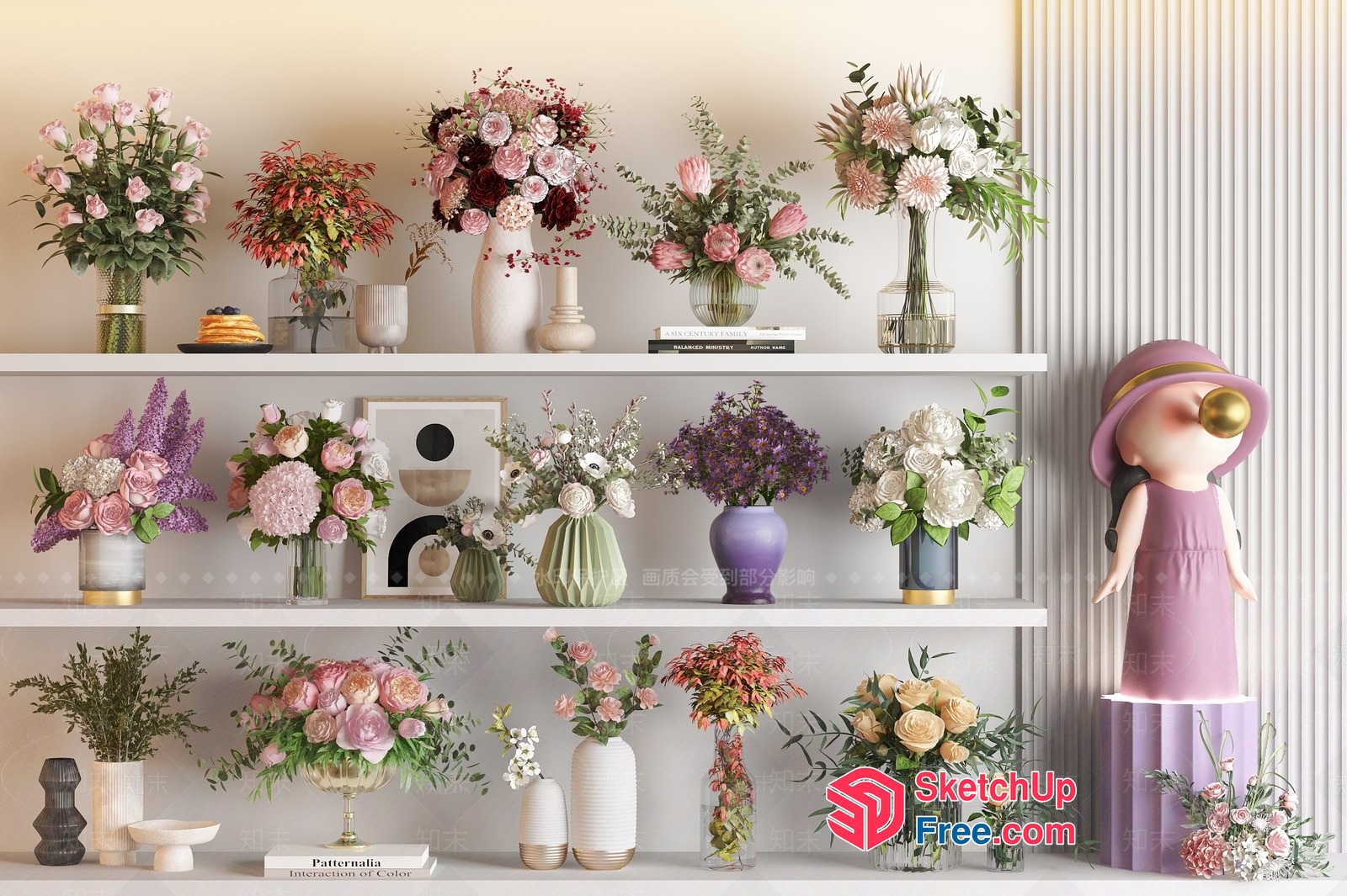 Elegant Floral Arrangement Collection 3D SketchUp File