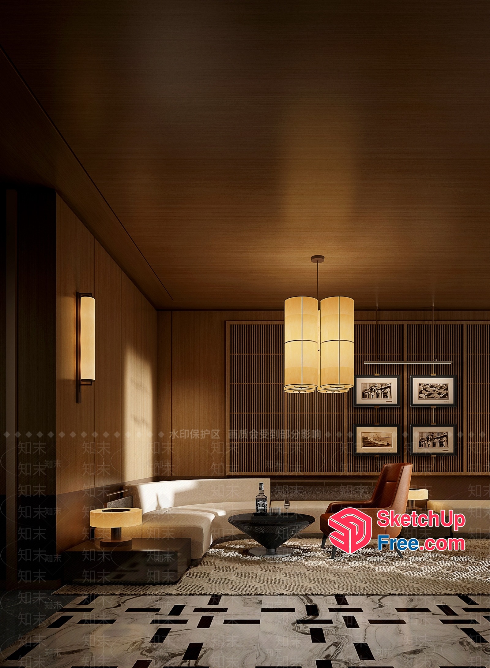 Luxurious Living Room With Modern And Elegant Design 3D SketchUp File
