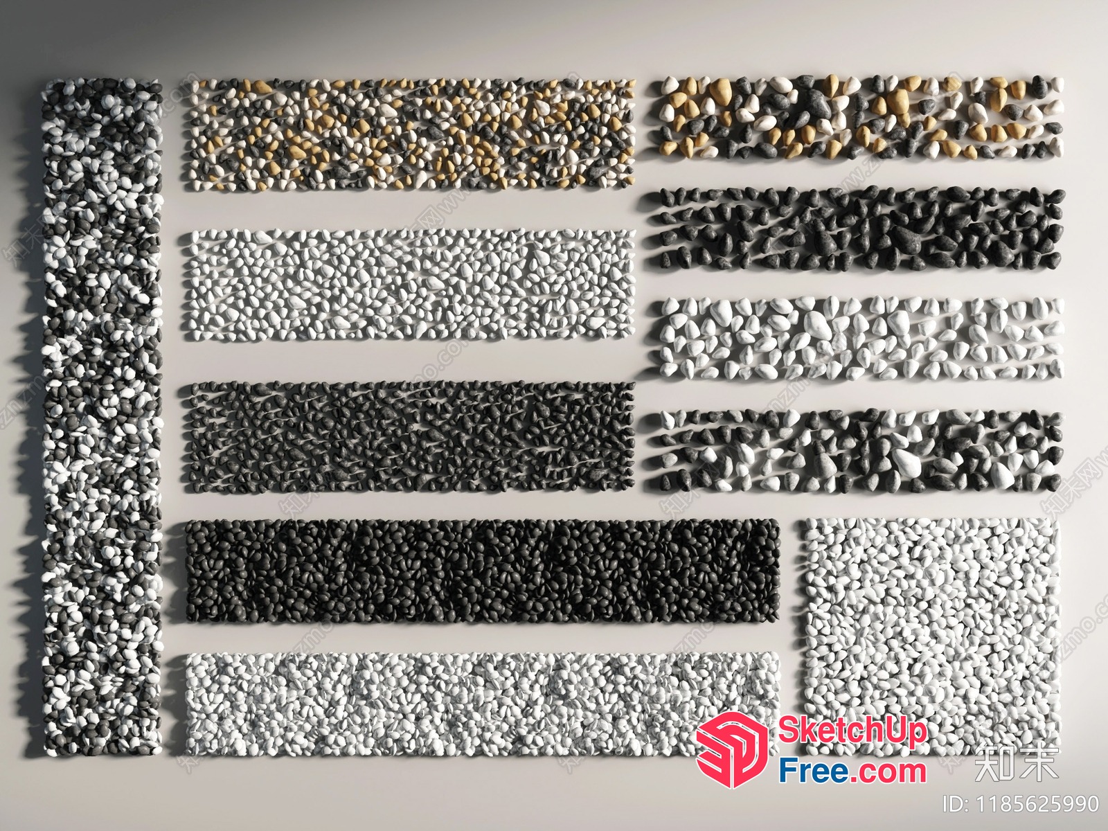 Pebble Wall Decorations 3D SketchUp File