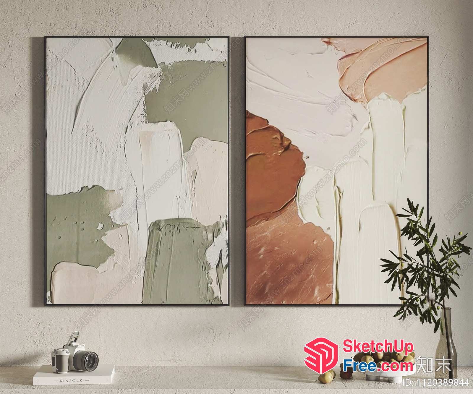 Abstract Artwork In Earthy Tones 3D SketchUp File