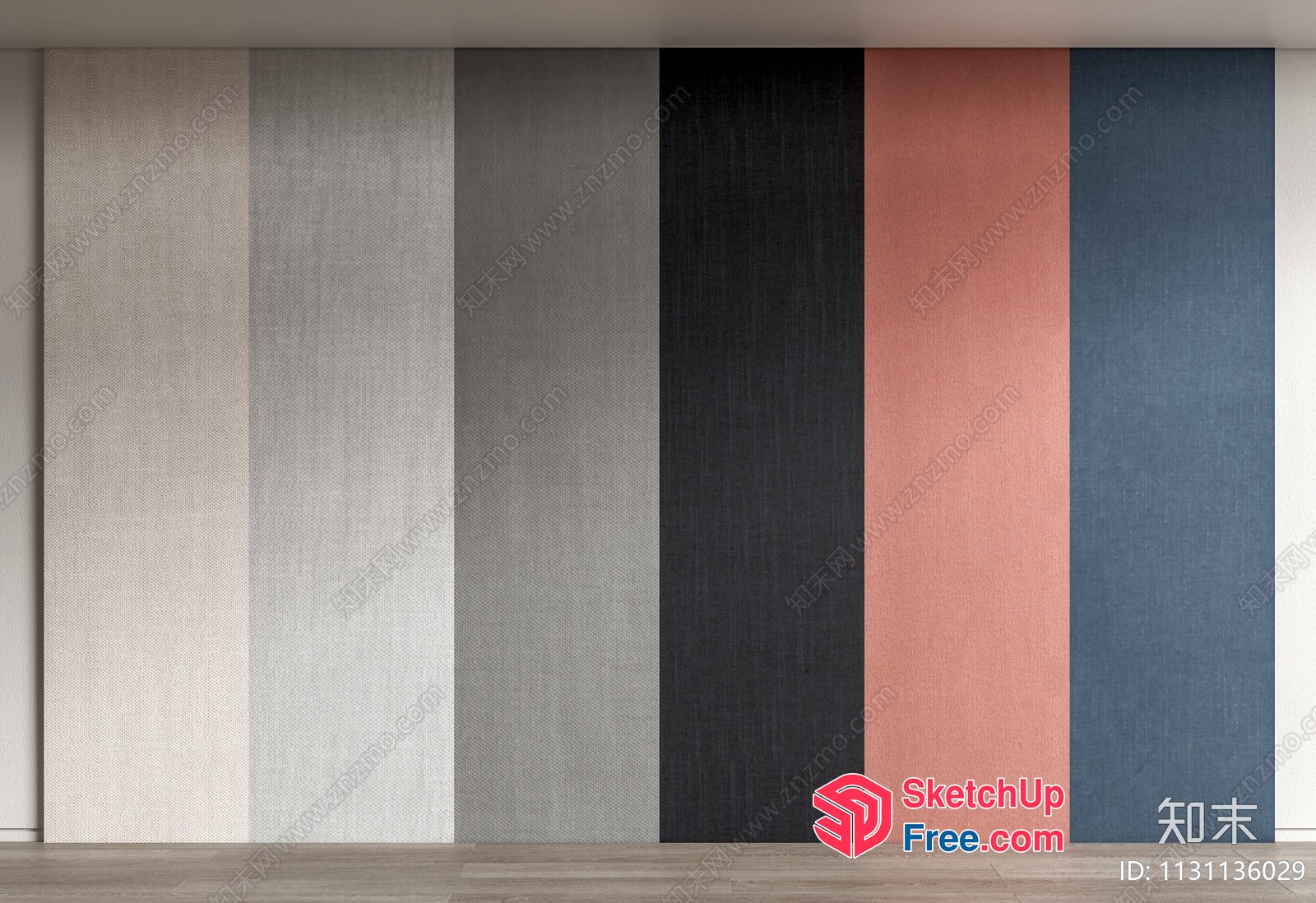 Colorful Wall Panels In A Modern Interior 3D SketchUp File