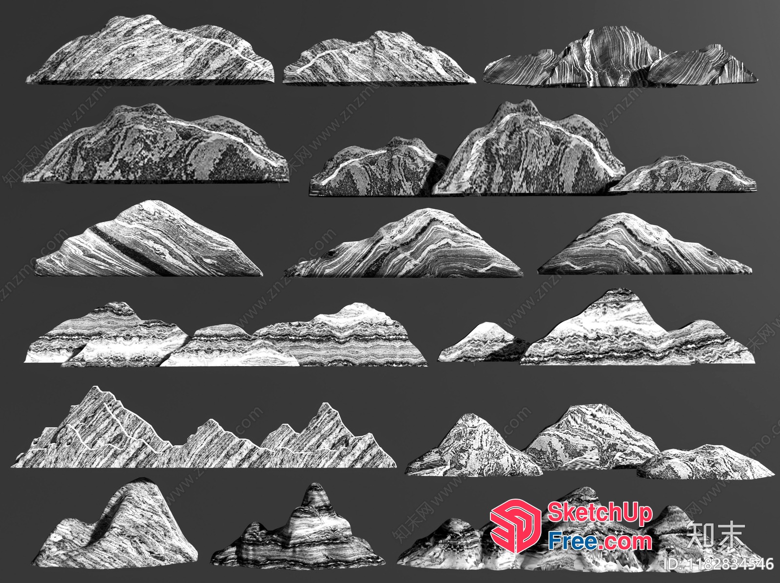 Mountain Ranges 3D SketchUp File