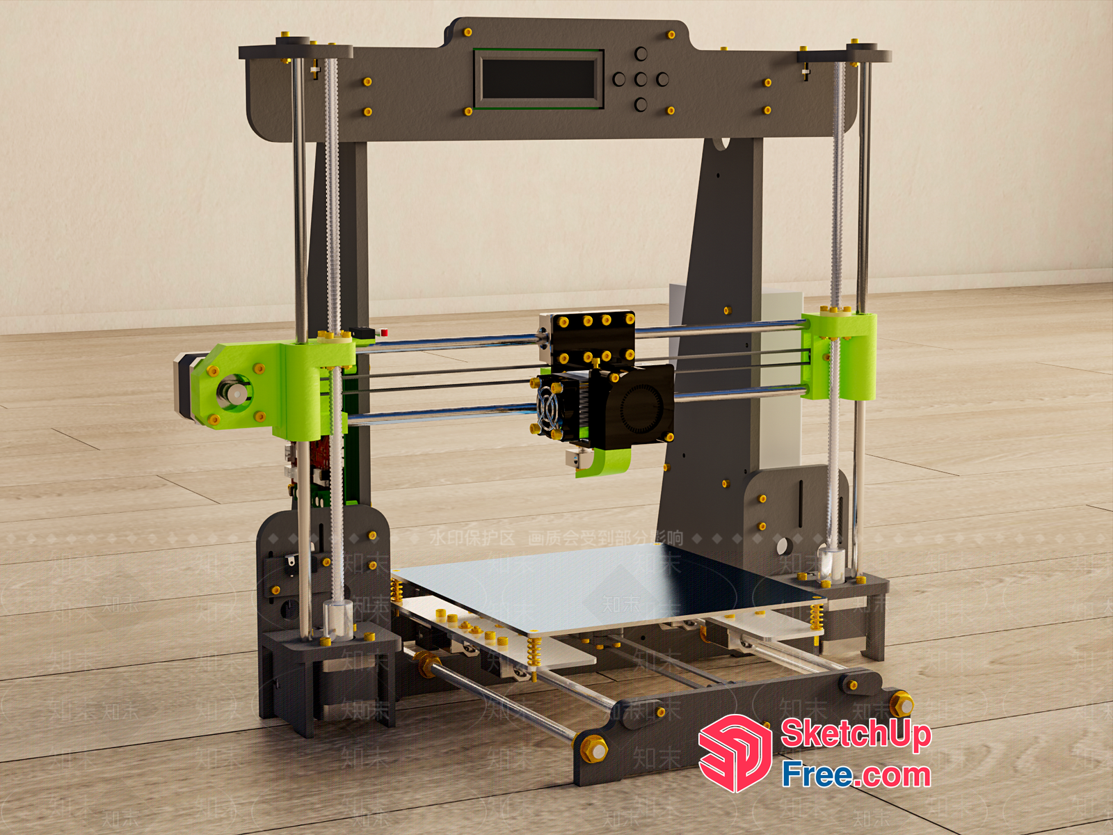 3D Printer Machine In A Room 3D SketchUp File