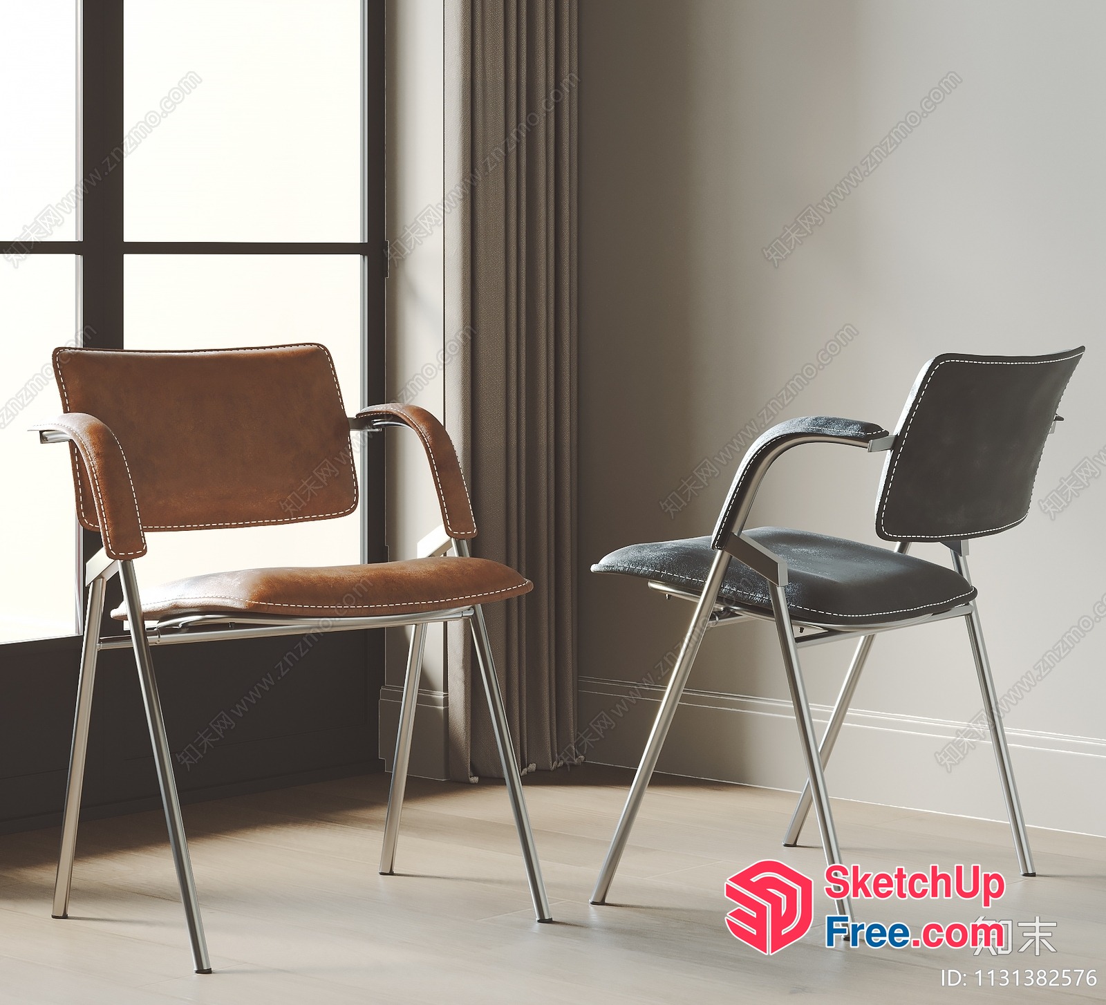 Modern Chairs In A Contemporary Interior Setting 3D SketchUp File