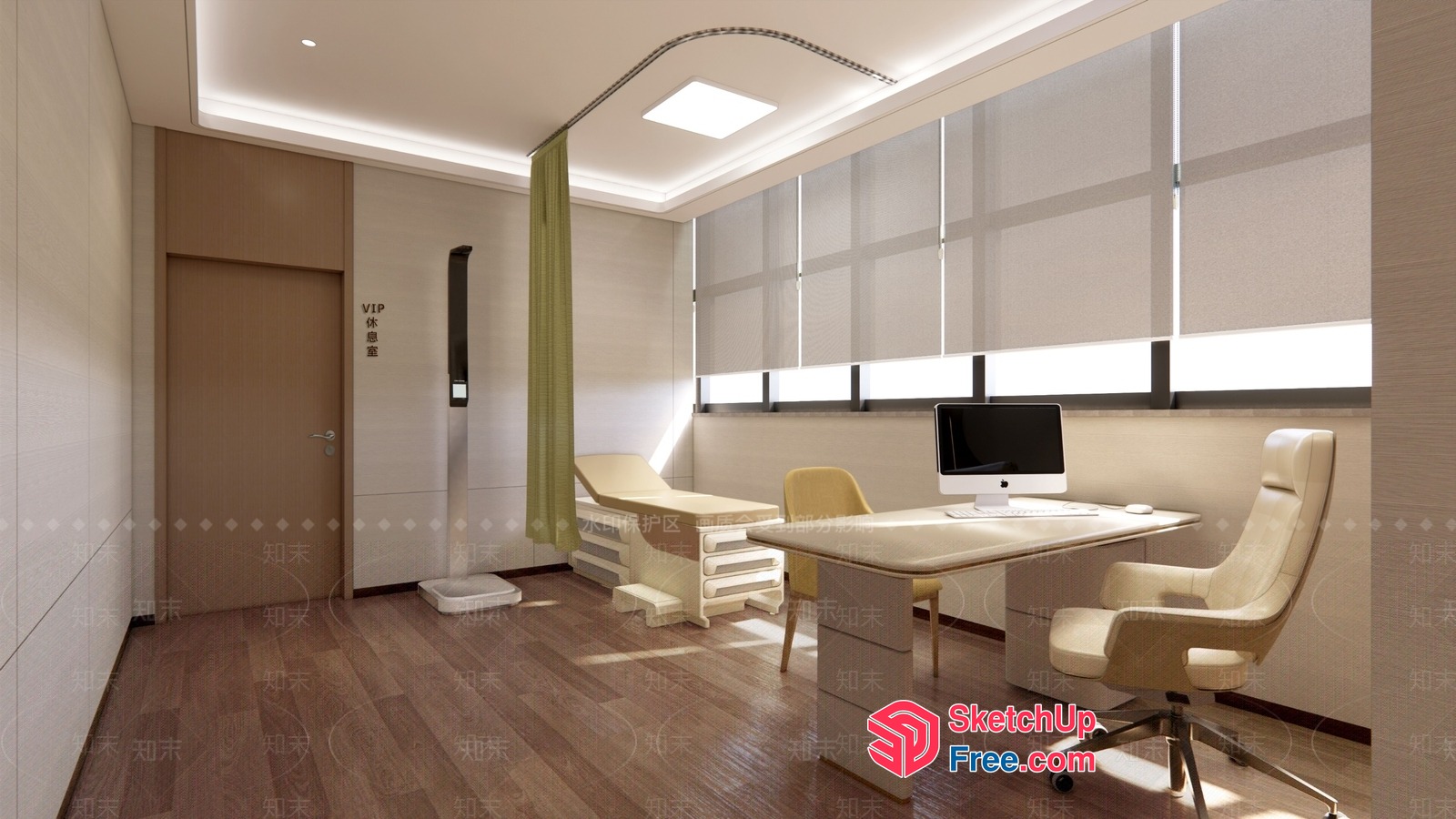 Modern Office Space With Natural Light And Minimalist Decor 3D SketchUp File