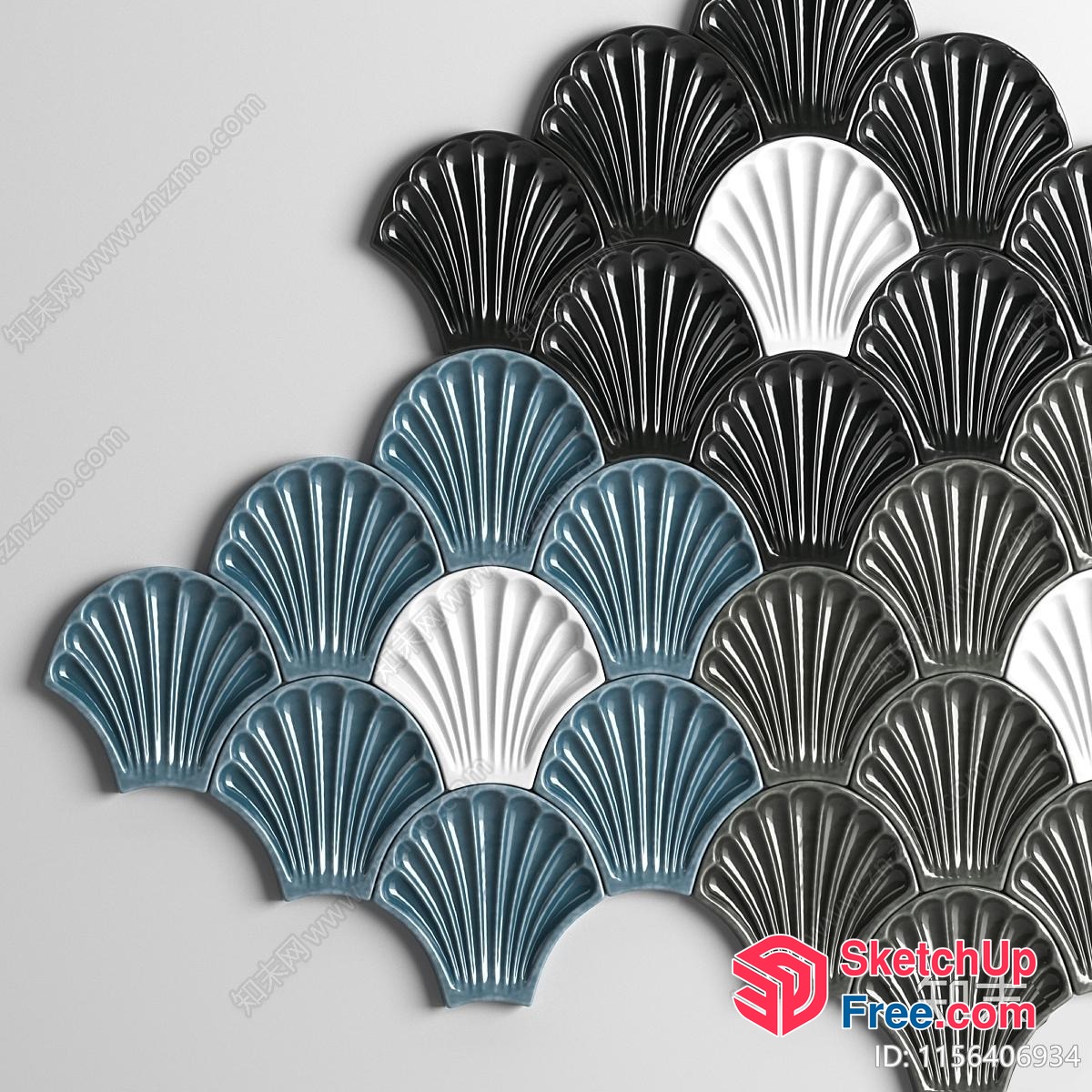 Shell Shaped Decorative Wall Art 3D SketchUp File